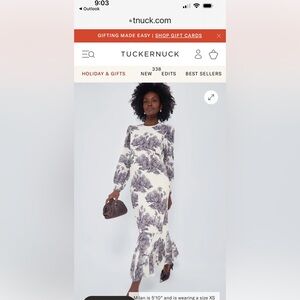 Tuckernuck India Hicks Cream and black Midi Dress